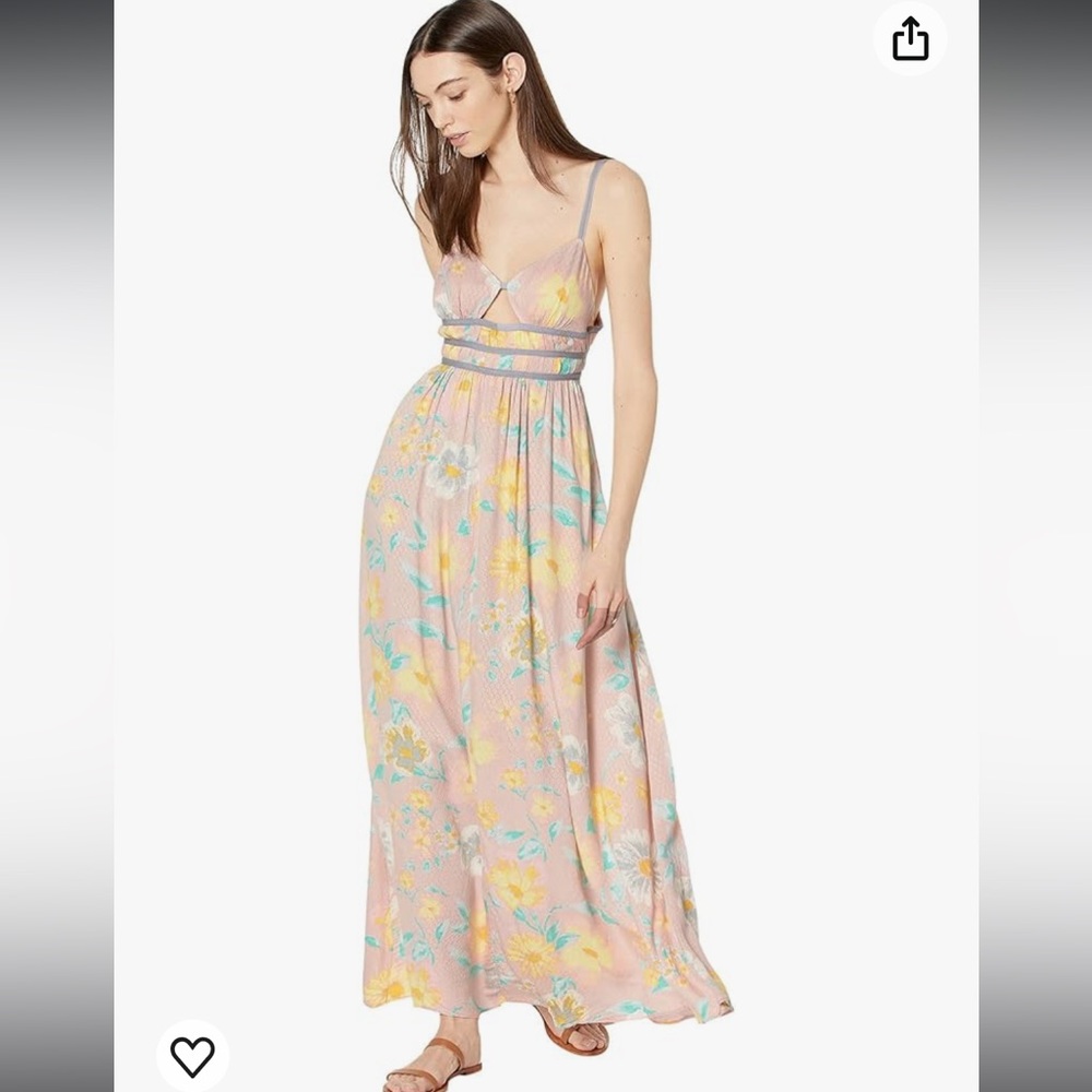 Free People Wisteria Maxi Dress Pastel Light Combo New With Tags Size Large
